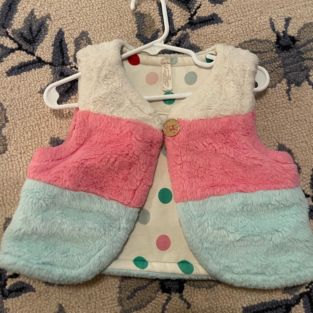 Matilda Jane Pink and Blue Fuzzy Vest